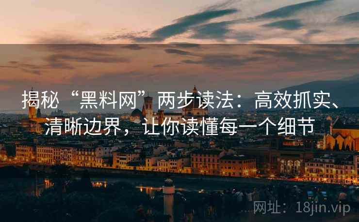 揭秘“黑料网”两步读法：高效抓实、清晰边界，让你读懂每一个细节