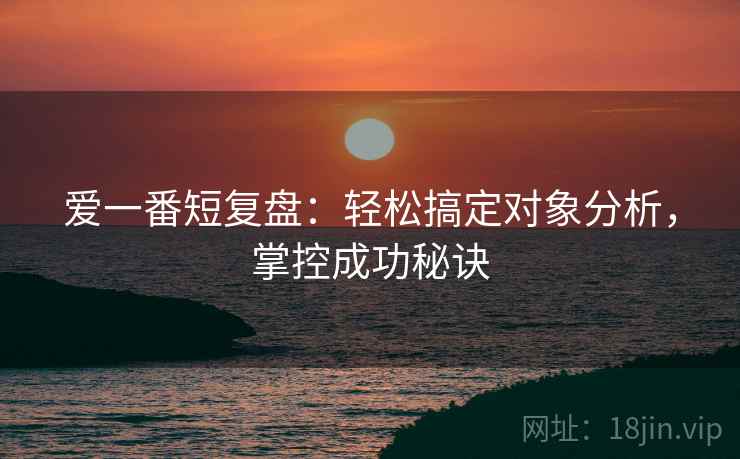 爱一番短复盘：轻松搞定对象分析，掌控成功秘诀