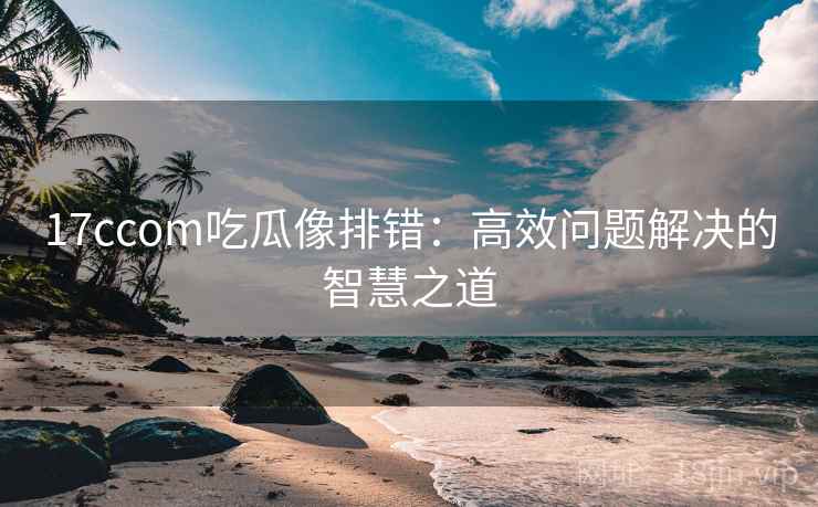 17ccom吃瓜像排错：高效问题解决的智慧之道