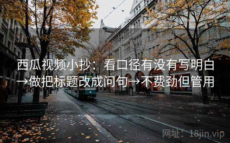 西瓜视频小抄:看口径有没有写明白→做把标题改成问句→不费劲但管用
