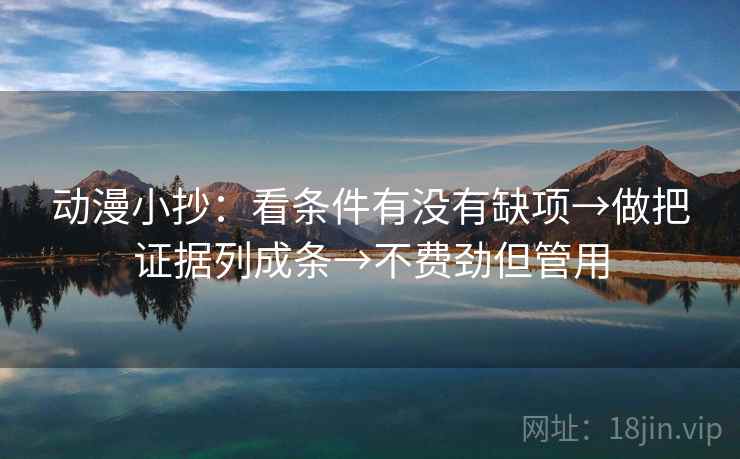 动漫小抄：看条件有没有缺项→做把证据列成条→不费劲但管用