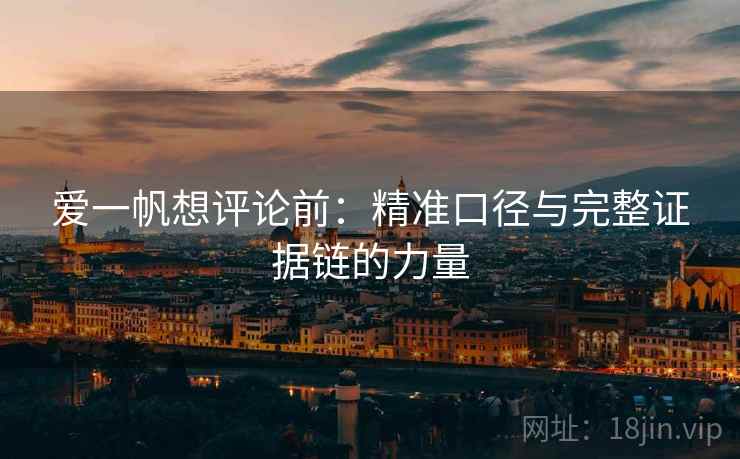 爱一帆想评论前：精准口径与完整证据链的力量
