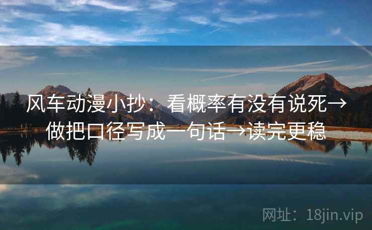 风车动漫小抄：看概率有没有说死→做把口径写成一句话→读完更稳
